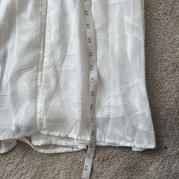 Baltic Born Maxi Dress Small Bridget White Texture Slit Flow Defined Waist Sheer - Picture 9 of 11